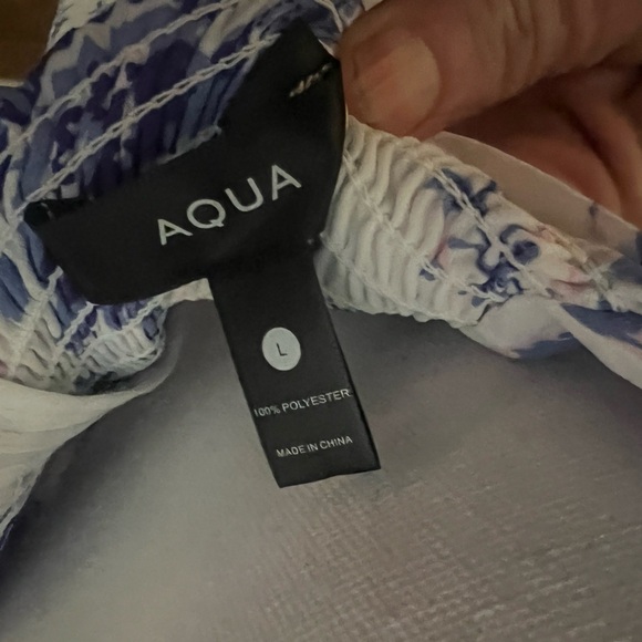 Aqua lady sundress, long hidden zipper large wrinkle free ties at shoulders - Picture 6 of 15